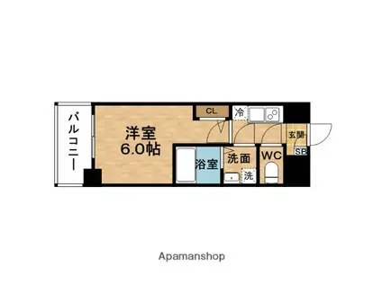 ESLEADレジデンス梅田フロント(1K/12階)の間取り写真