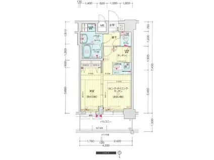 プレサンス南堀江ザ・センス(1K/12階)の間取り写真