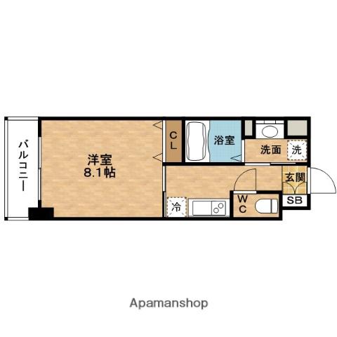 GRANバース福島(1K/6階)の間取り写真