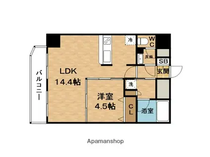 SERENⅠTE梅田北プレミアム(1LDK/4階)の間取り写真