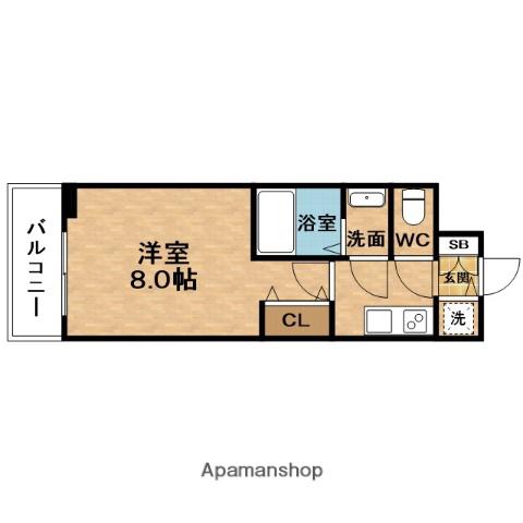 エス-RESIDENCE福島GRANDE(1K/3階)の間取り写真