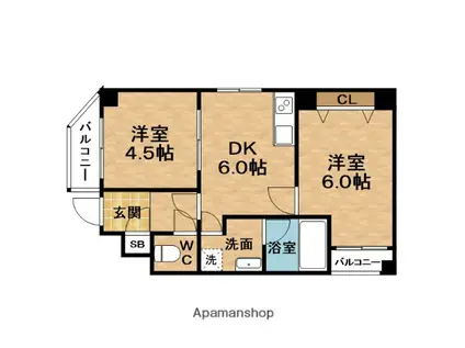 プチ・アドバンス(2DK/5階)の間取り写真