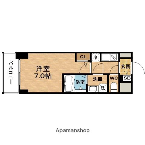 エス-RESIDENCE福島ALOVITA(1K/3階)の間取り写真