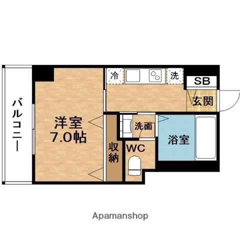 OASE梅田東(1K/4階)の間取り写真