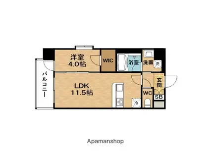SPLENDIDE中之島DUE(1LDK/12階)の間取り写真