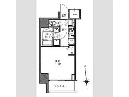 S-RESIDENCE南堀江(1K/5階)の間取り写真