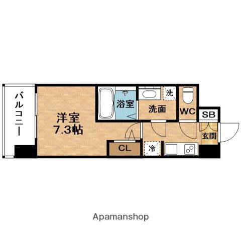 エス-RESIDENCE大阪同心(1K/4階)の間取り写真