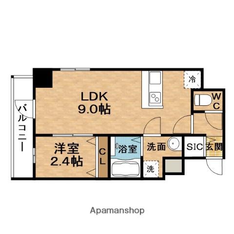 ESLEADレジデンス大阪福島フロント(1LDK/14階)の間取り写真