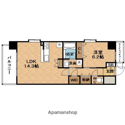 SPLENDIDE福島ウエスト(1LDK/8階)の間取り写真