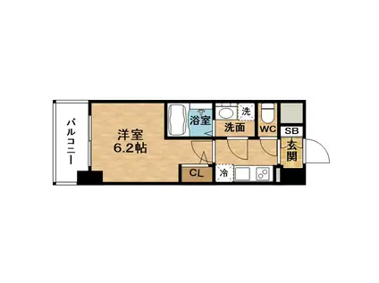 リヴェント福島(1K/9階)の間取り写真