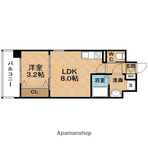 VIGORPOLIS486与力町公園Ⅱ(1LDK/11階)の間取り写真