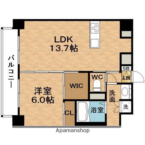 イーエヌNAKAZAKI(1LDK/7階)の間取り写真