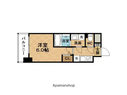 エスリードレジデンス梅田グランゲート(1K/2階)の間取り写真