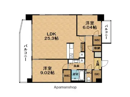 PREGIO梅田(2LDK/13階)の間取り写真