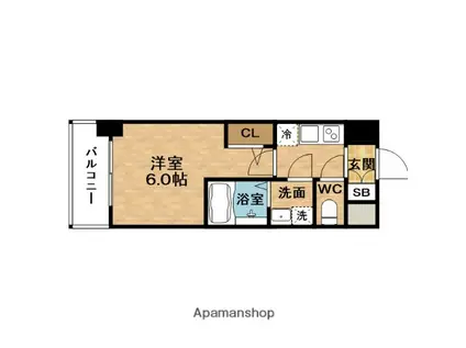 ESLEAD新大阪ザ・プレミアイースト(1K/12階)の間取り写真