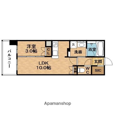 URBANPARK淡路(1LDK/3階)の間取り写真