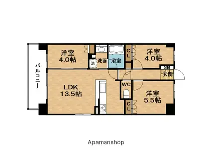 URBANPARK淡路(3LDK/6階)の間取り写真
