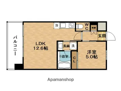 PREGIO三国EURO(1LDK/3階)の間取り写真