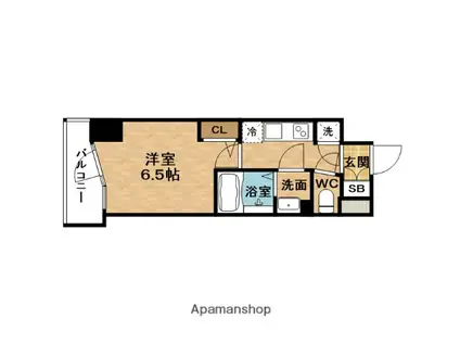 ファステート大阪グリーン(1K/9階)の間取り写真