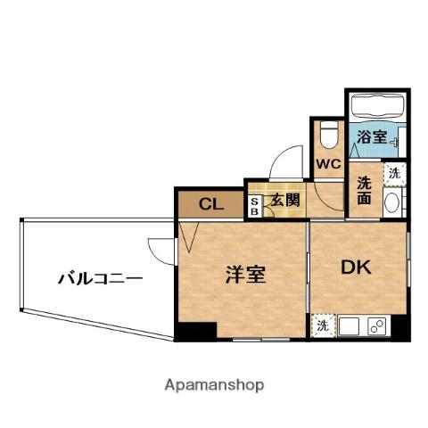 JEUNESSE海老江(1DK/9階)の間取り写真