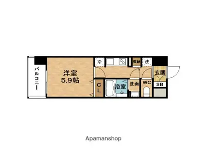 GEO ENT福島野田レジデンス(1K/11階)の間取り写真