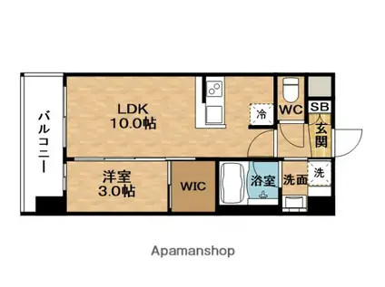 COMFORIA LIV新大阪西宮原ソルテラス(1LDK/10階)の間取り写真