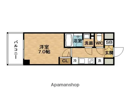COMFORIA新大阪宮原Q(1K/14階)の間取り写真