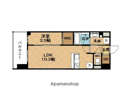 COMFORIA新大阪宮原Q(1LDK/7階)の間取り写真