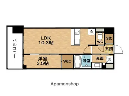 COMFORIA新大阪宮原Q(1LDK/2階)の間取り写真