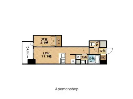 LIVIOMAISON新大阪(1LDK/4階)の間取り写真