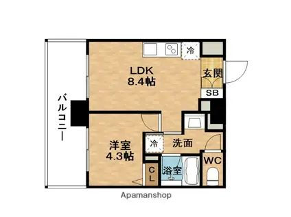 GEO ENT梅田北リバーフロント(1LDK/10階)の間取り写真