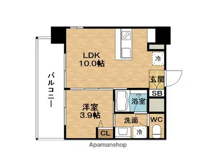 GEO ENT梅田北リバーフロント(1LDK/10階)の間取り写真