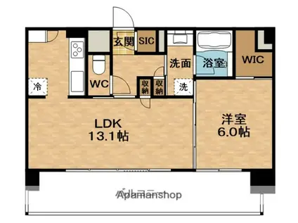 GEO ENT梅田北リバーフロント(1LDK/14階)の間取り写真