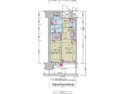 PRESSANCE東淀川駅前プローシェ(1DK/14階)の間取り写真