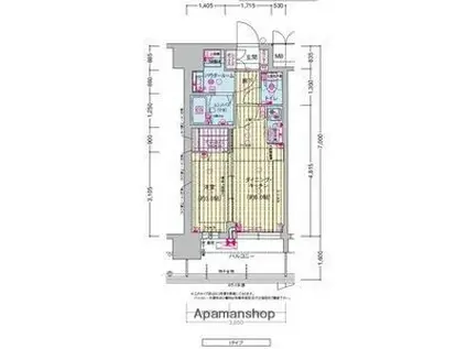 PRESSANCE東淀川駅前プローシェ(1DK/14階)の間取り写真