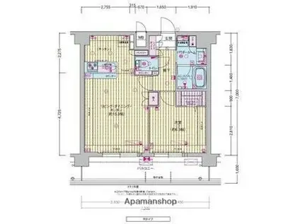 PRESSANCE東淀川駅前プローシェ(1LDK/15階)の間取り写真
