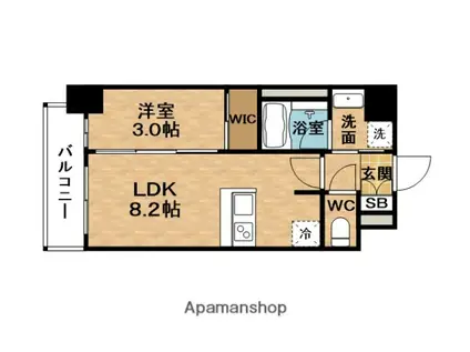 D.CLAREST本庄東FJRE(1LDK/9階)の間取り写真