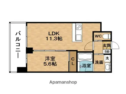 PREGIO塚本ASIAN(1LDK/9階)の間取り写真