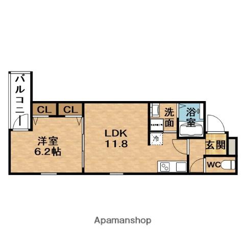 FUJIPALACEダイドウ2丁目(1LDK/2階)の間取り写真