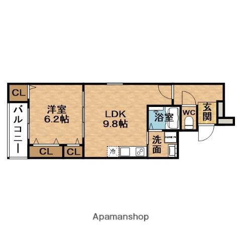 FUJIPALACEダイドウ2丁目(1LDK/1階)の間取り写真