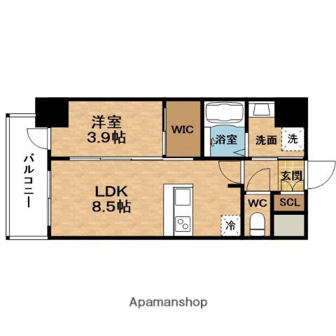 ESTEM COURT新大阪XVIIベイス(1LDK/9階)の間取り写真
