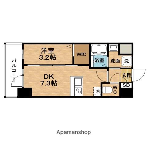 ESTEM COURT新大阪XVIIベイス(1DK/13階)の間取り写真