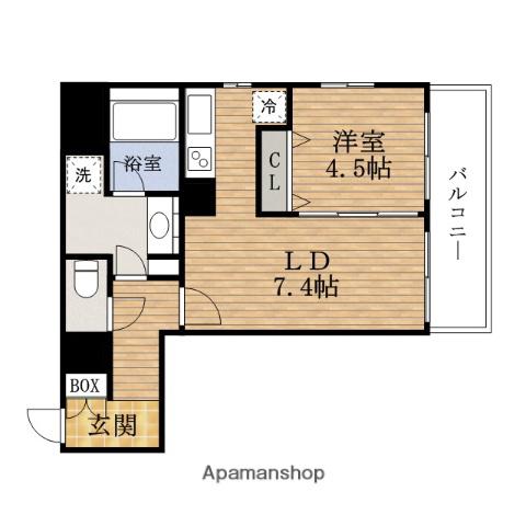 レジディアSHINSAIBASHIウエスト(1LDK/2階)の間取り写真