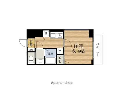 PRESSANCE難波フィネスト(1K/6階)の間取り写真