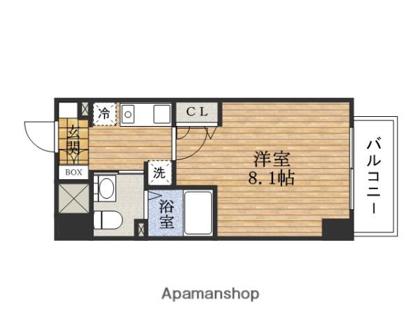 ESLEAD北浜(1K/6階)の間取り写真
