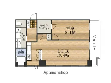 LEGALタワー船場(1LDK/2階)の間取り写真