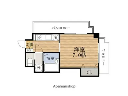 大阪メトロ千日前線 桜川駅(大阪) 徒歩7分 9階建 築18年(1K/7階)の間取り写真