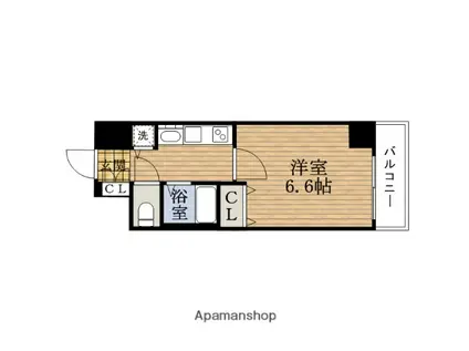 プレサンス本町プライム(1K/4階)の間取り写真