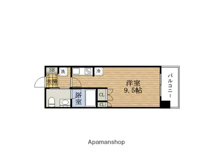 シティスパイア難波ウエスト(1K/4階)の間取り写真