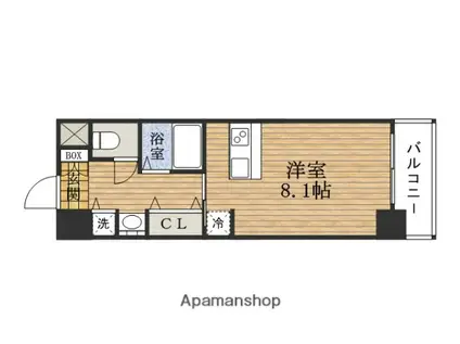 プレサンス東本町VOL.2(1K/6階)の間取り写真